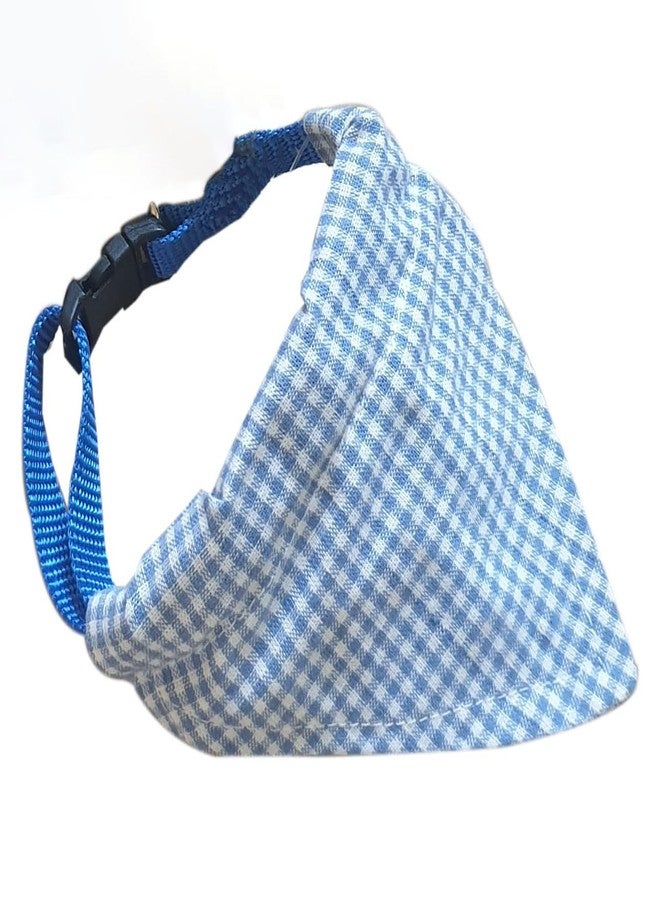 A+a Pets' Scarf for Pets with Buckle (Cats) (Small, Gingham Checks Blue) - Image 1